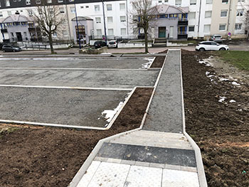 Stagno - Entreprise du BTP en Moselle - Création d'un parking rue Victor Hugo à Farébersviller